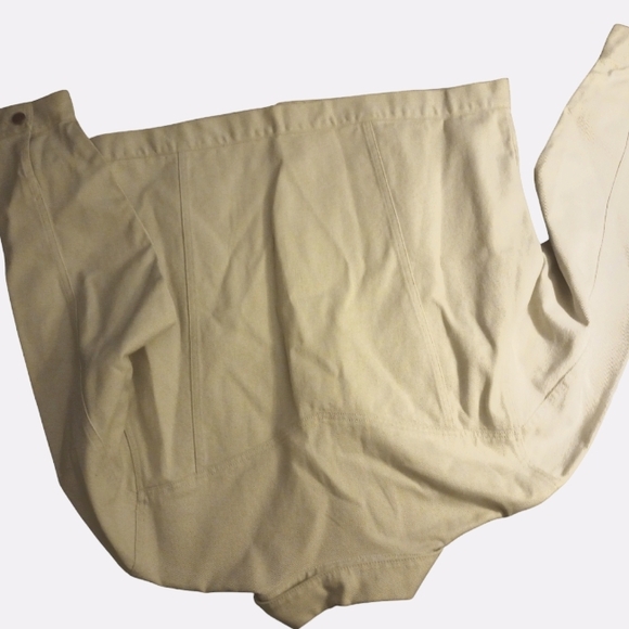 Men's Vintage Bill Blass Jean jacket. Cream with Brass Logo Buttons. Size XL - Picture 2 of 7